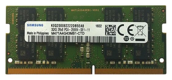 Samsung 32 ГБ DDR4 2666 МГц SODIMM CL19 M471A4G43MB1-CTD