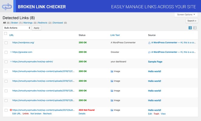 Broken Link Checker – сканирование битых ссылок